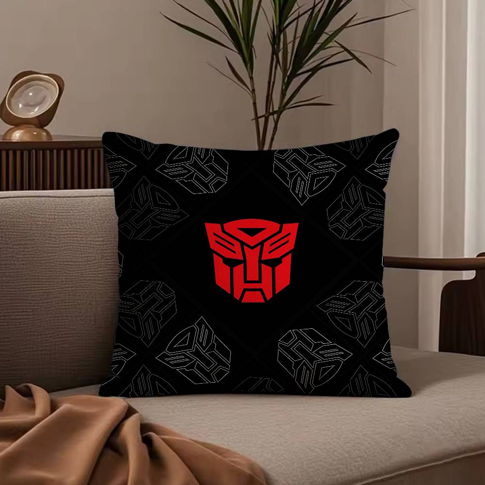 T-Transformer Classic Film Pillow Case Anti-dustmite Pillowcase Invisible Zipper Silky Short Plush Sofa Cushion Cover