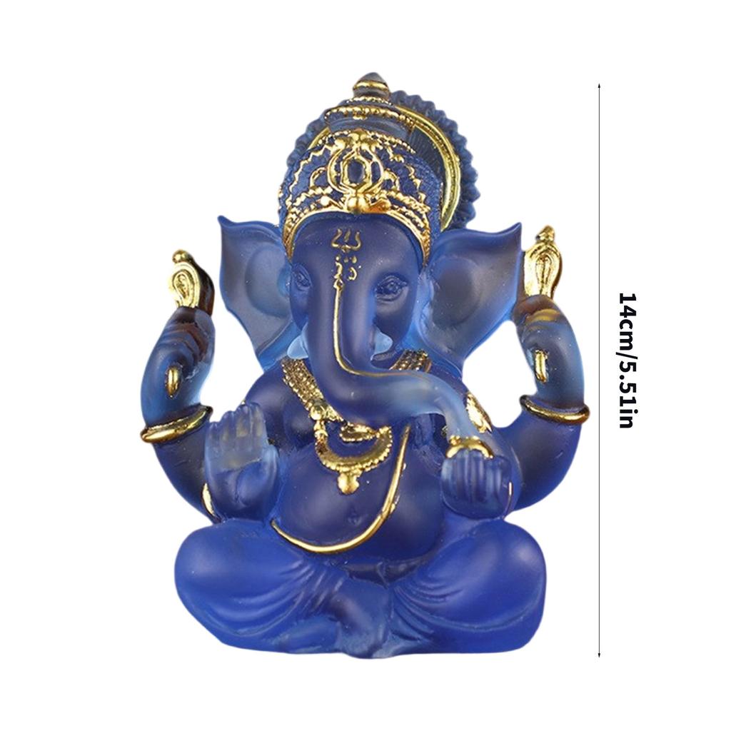Detailed Ganesha Statue Resin Craft Spiritual Home Decoration Office Sculpture Hindu God Figurine Elephant God Model