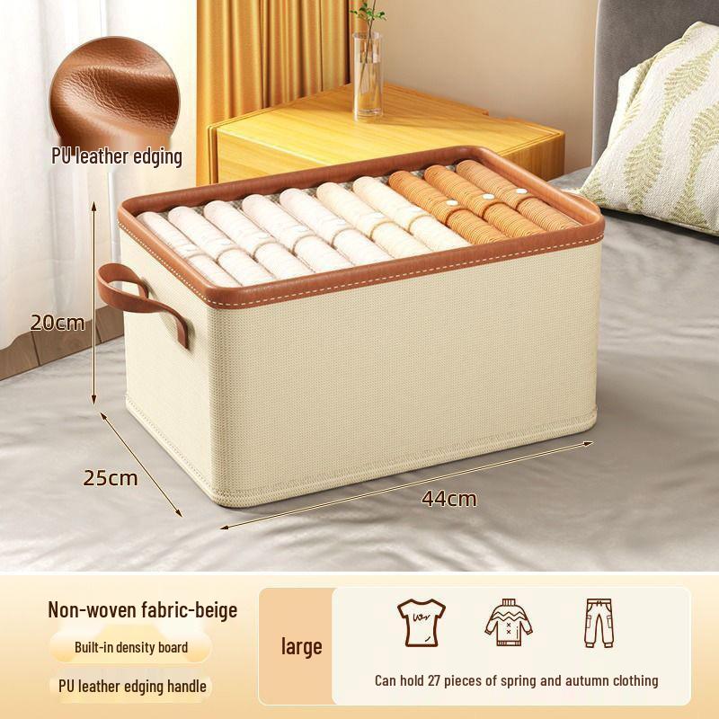Foldable Wardrobe Drawer Organizer Box with Lid for Clothing, Underwear, and Pants Storage