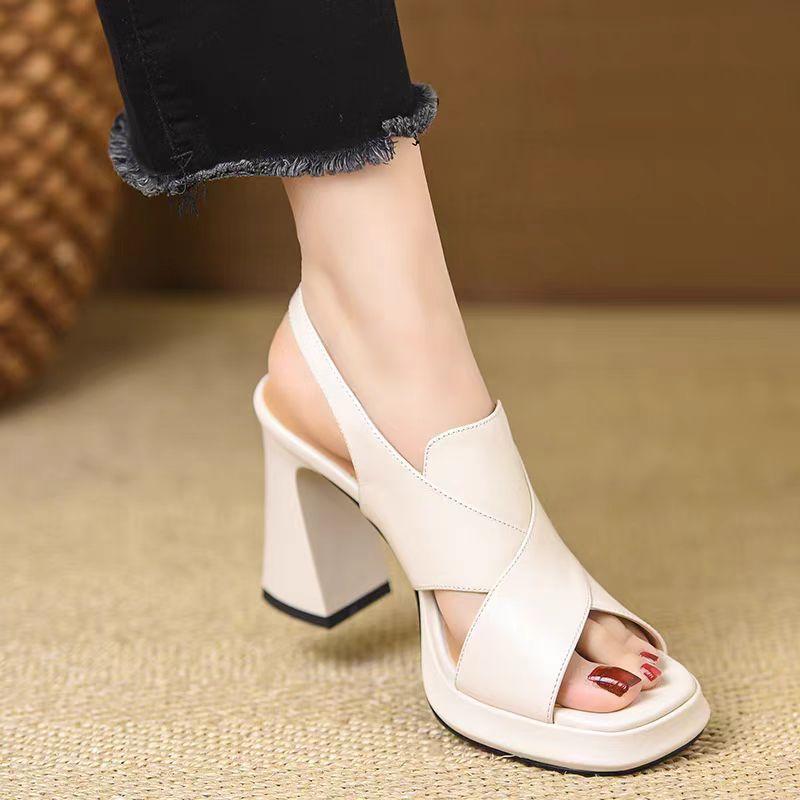 Fashion 2025 Summer High Heel Sandal for Women Female Shoe Open Toe All-Match Platform Buckle High-heeled Gladiator Girls High Heels