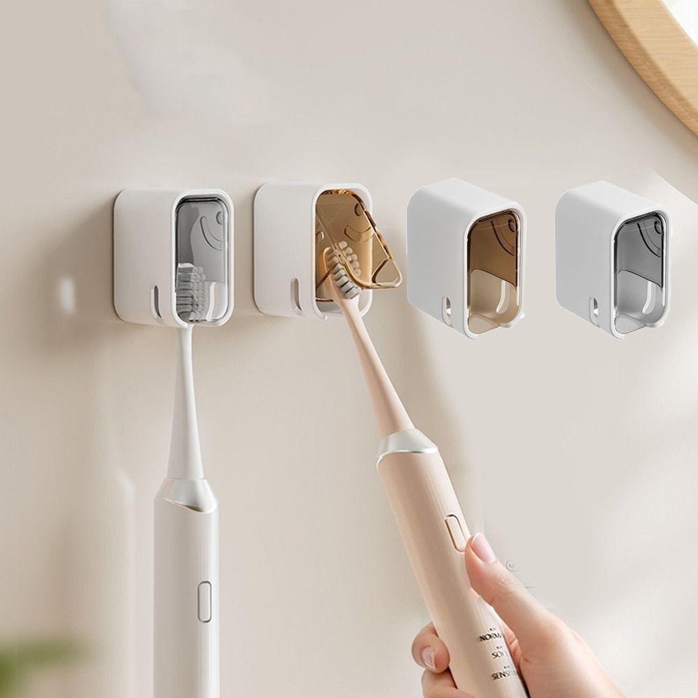 3Pcs Wall Mounted Toothbrush Holder Punch Free Tooth Brush Rack Toothbrush Storage Box Bathroom