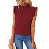 Women's Ruffle Collar Sleeveless Blouse Casual Loose Chiffon Summer Top