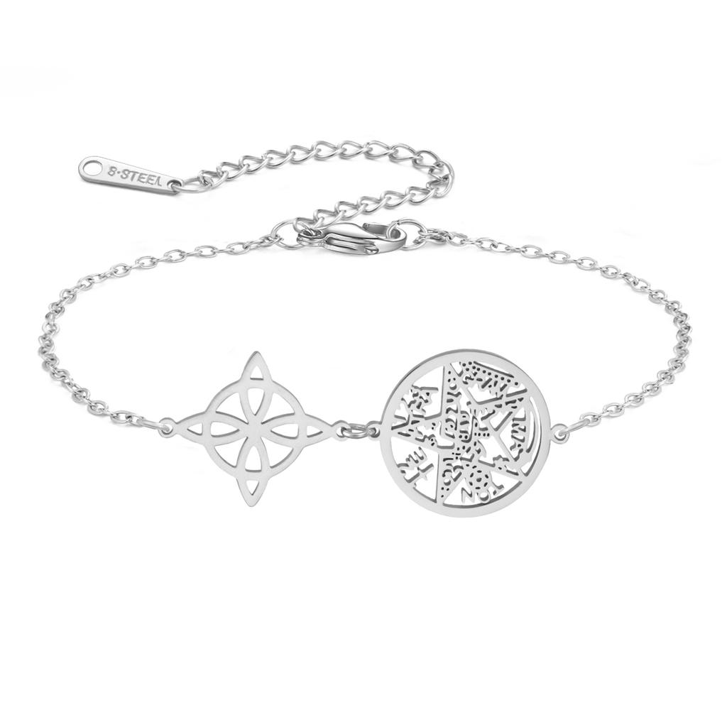  Wicca Witch Knot Bracelet Stainless Steel God Name Tetragrammaton Pentagram Bracelet Solomon Amulet Jewelry Wholesale