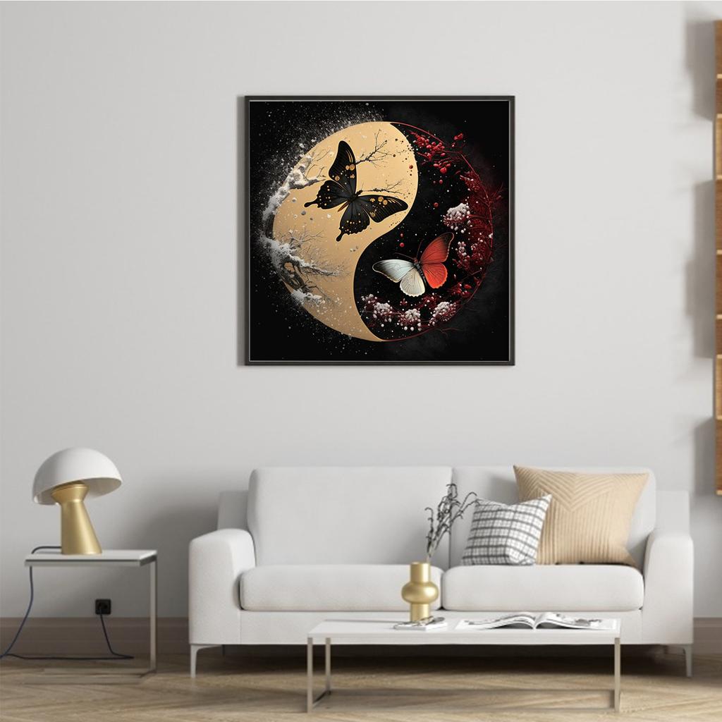 Tai Chi Yin Yang Full 11CT DIY Stamped Cross Stitch Kits 40x40cm Printed Cross-Stitch Kits for Adults Home Decor