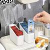 1PCS Flip-top Cheese Storage Box Plastic Storage Cheese Sauce Bag Seasoning Bag Tea Bag Coffee Small Bag Classification Storage Box with Lid Dustproof