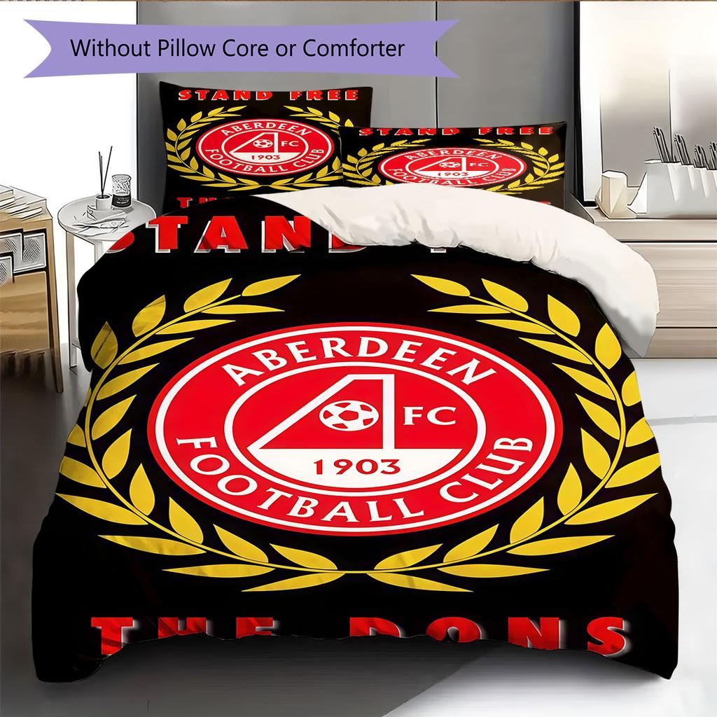 Aberdeen Logo Bedding Quilt Set Quilt Cover Pillowcase Home Decoration Birthday Gift (1 * Duvet Cover + 2 * Pillowcase, Without Core)