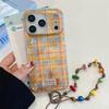 High-End Tin Foil Texture Plaid Phone Case for iPhone 17 Pro Max / 16 Pro / 15 Pro