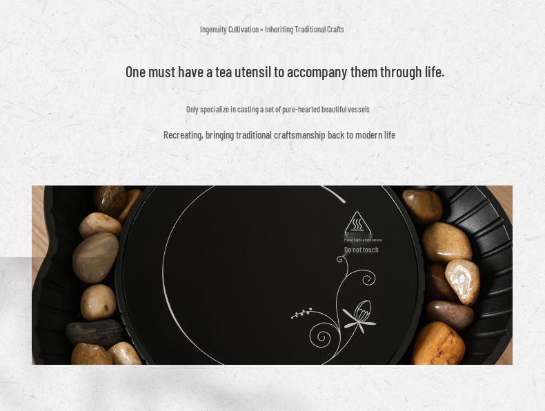 Chinese Style Indoor Tea and Wine Warmer Set with Electric Ceramic Stove and Glass Teapot