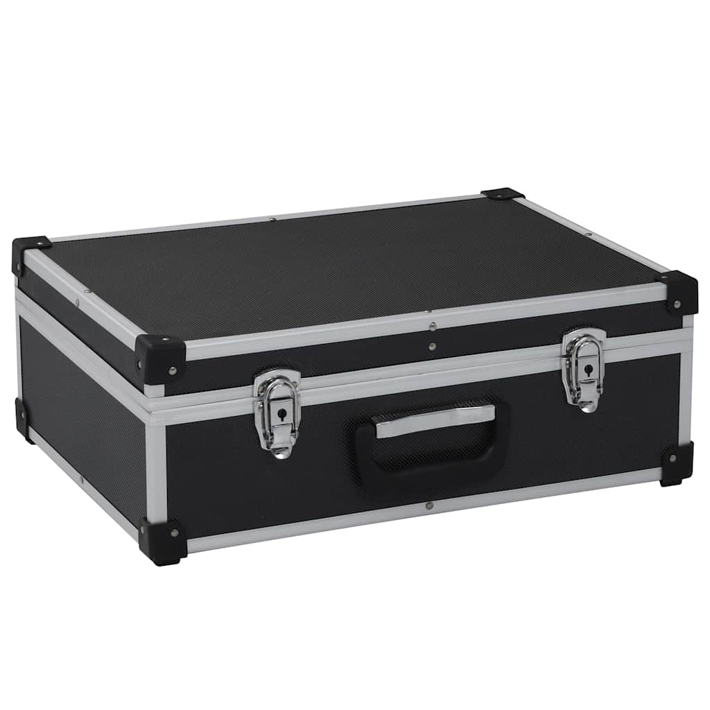 vidaXL Werkzeugkoffer 46 x 33 x 16 cm Schwarz Aluminium schwarz