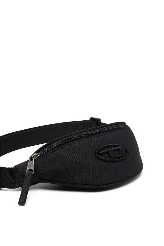 [Diesel] Unisex Fabric Belt Bag with Embroidered D Logo X08902P4634 UNI Black T8013