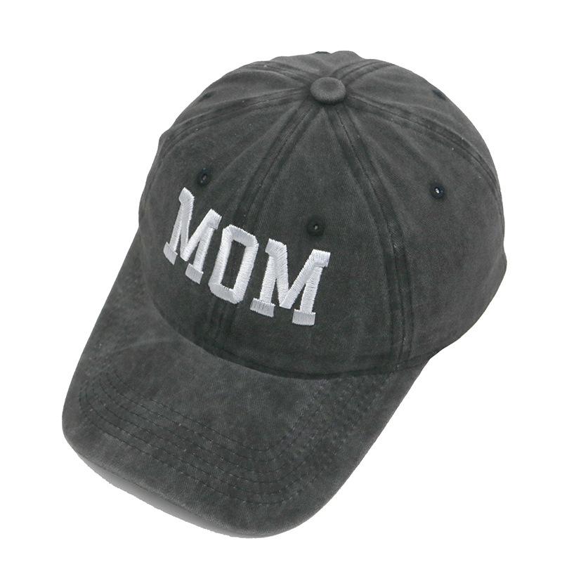 Vintage Washed Cotton "MOM/DAD" Embroidered Baseball Cap Family Matching Adjustable Dad Hat