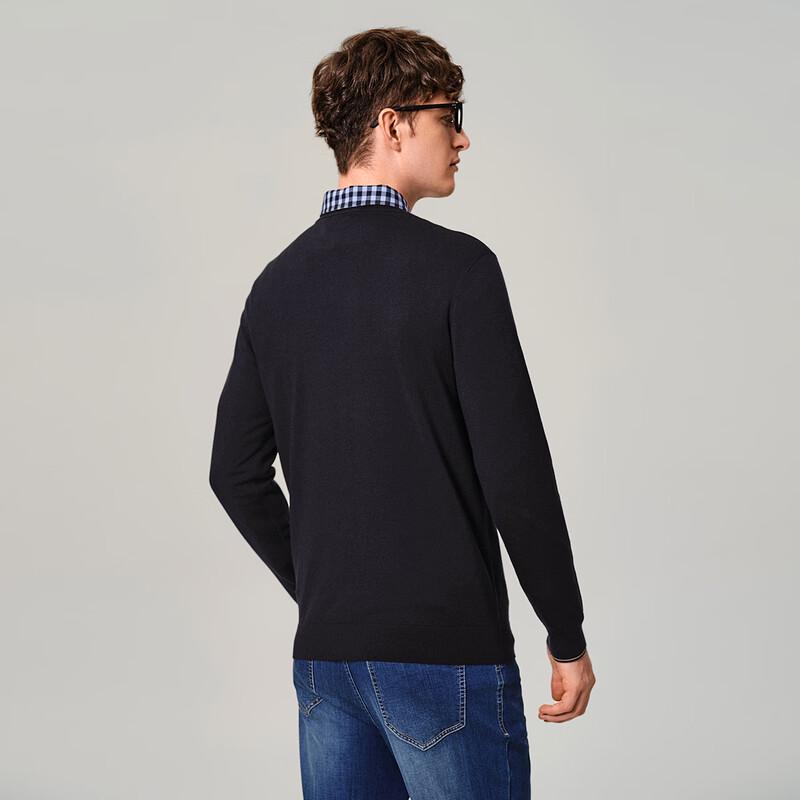 Goldlion GY Men's Merino Wool Blend Round Neck Knit Sweater