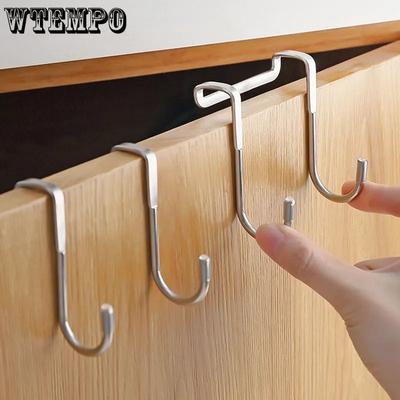 Hook Stainless Steel Household Door Back Hook Kitchen Multi-function Hole-free Cabinet Door Back Hook U-shaped Hook