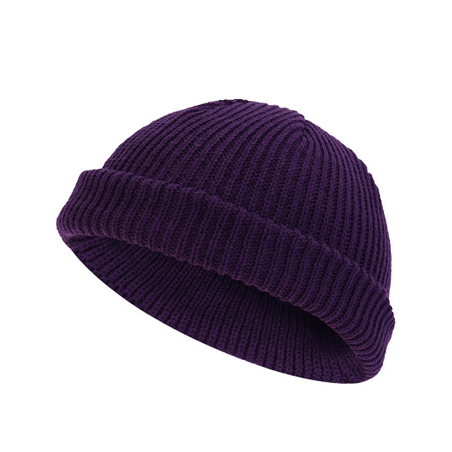 Retro Dome Melon Cap: Warm Knitted Solid Color Beanie Wool Hat