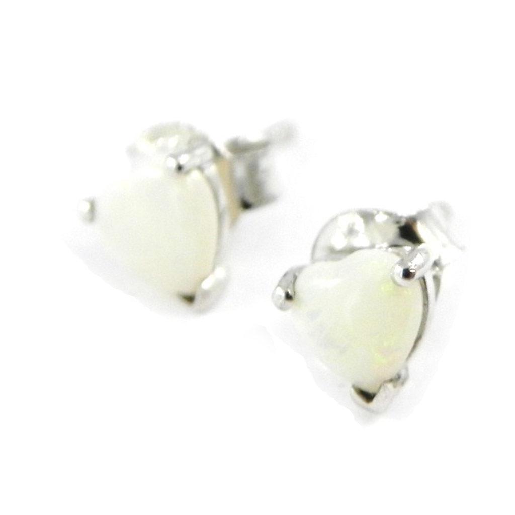 Les Trésors De Lily [G8699] - Boucles Argent 'Déesse Opale' Blanc argenté (rhodié) - 5x5 mm