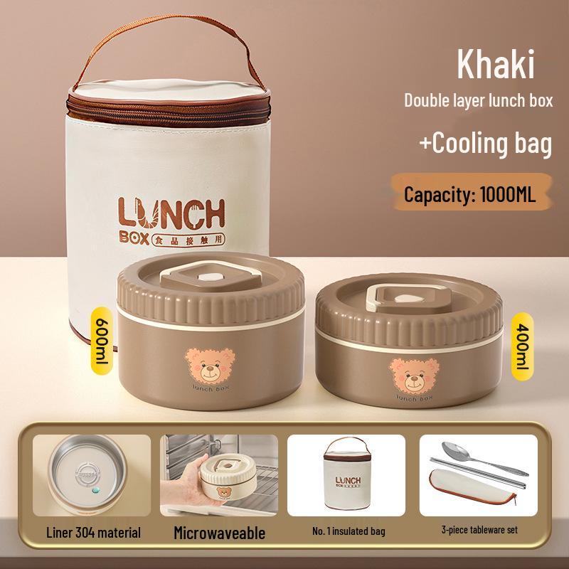 304 Stainless Steel Microwaveable Multi-Layer Insulated Bento Lunch Box