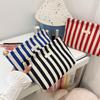 New Portable Stripe Cosmetic Bag Lightweight Large Capacity Storage Bag Multifunctional Handbag Travel