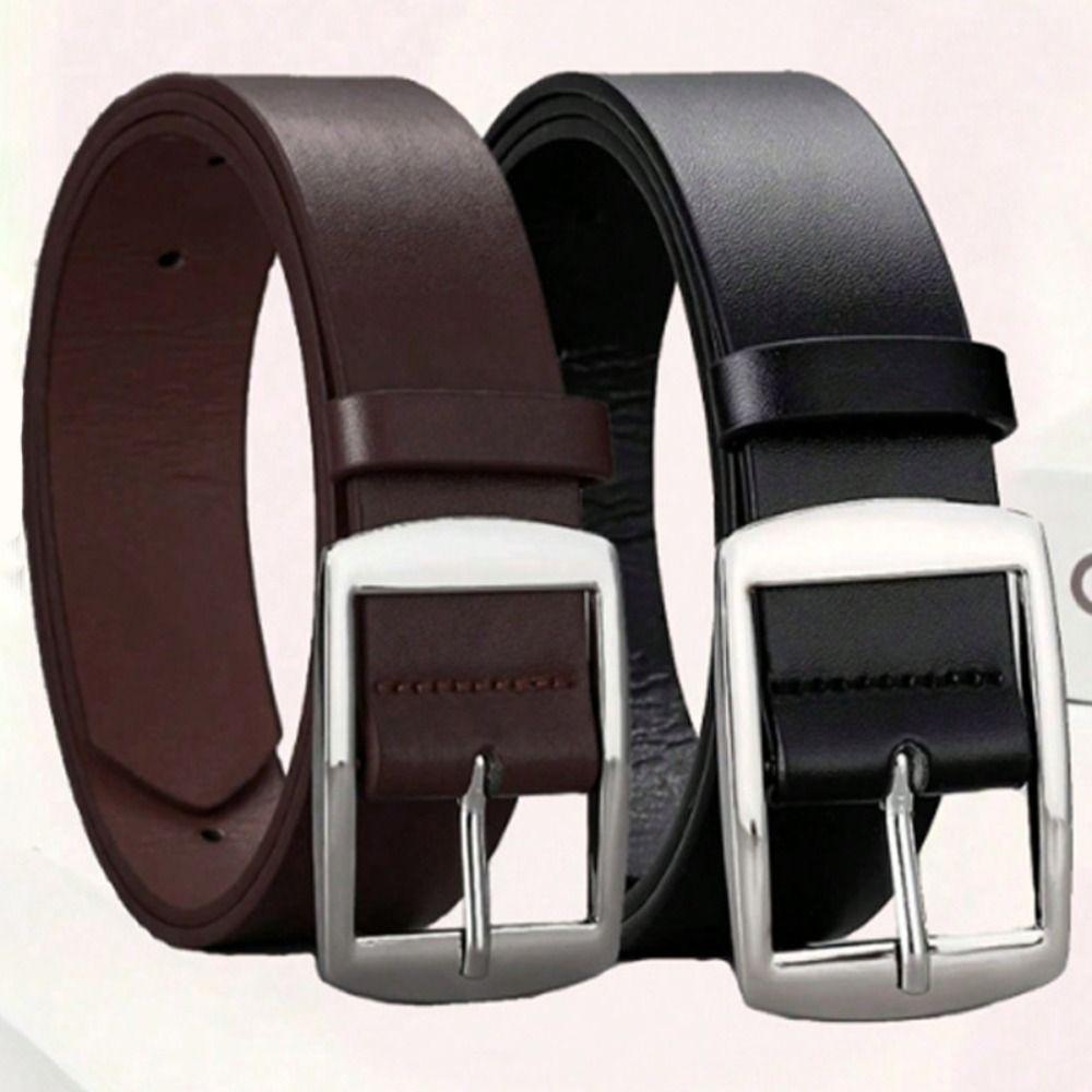 Luxury Business Belt Casual Metal Pin Buckle Belt Retro PU Leather Belt For Man