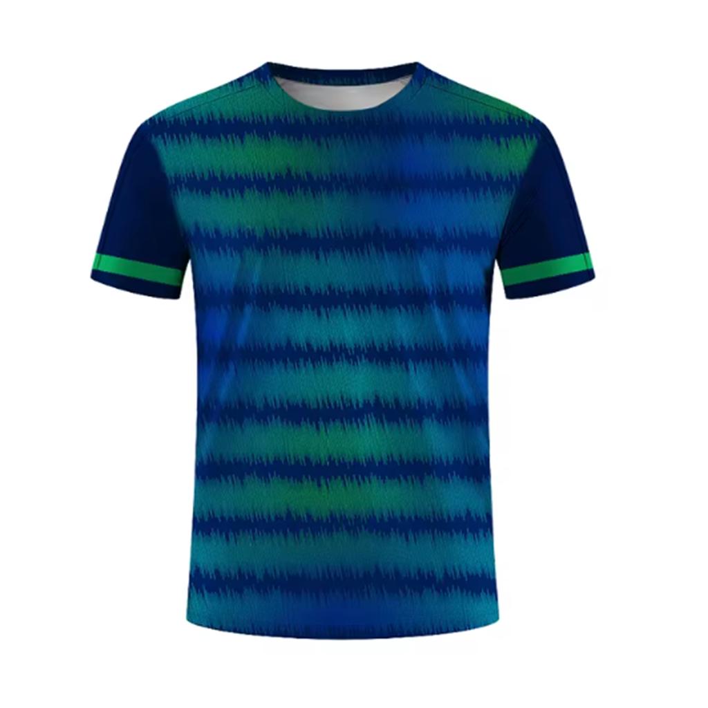 Men's 3D printed striped print breathable casual comfortable loose men's clothing sports T-shirt
