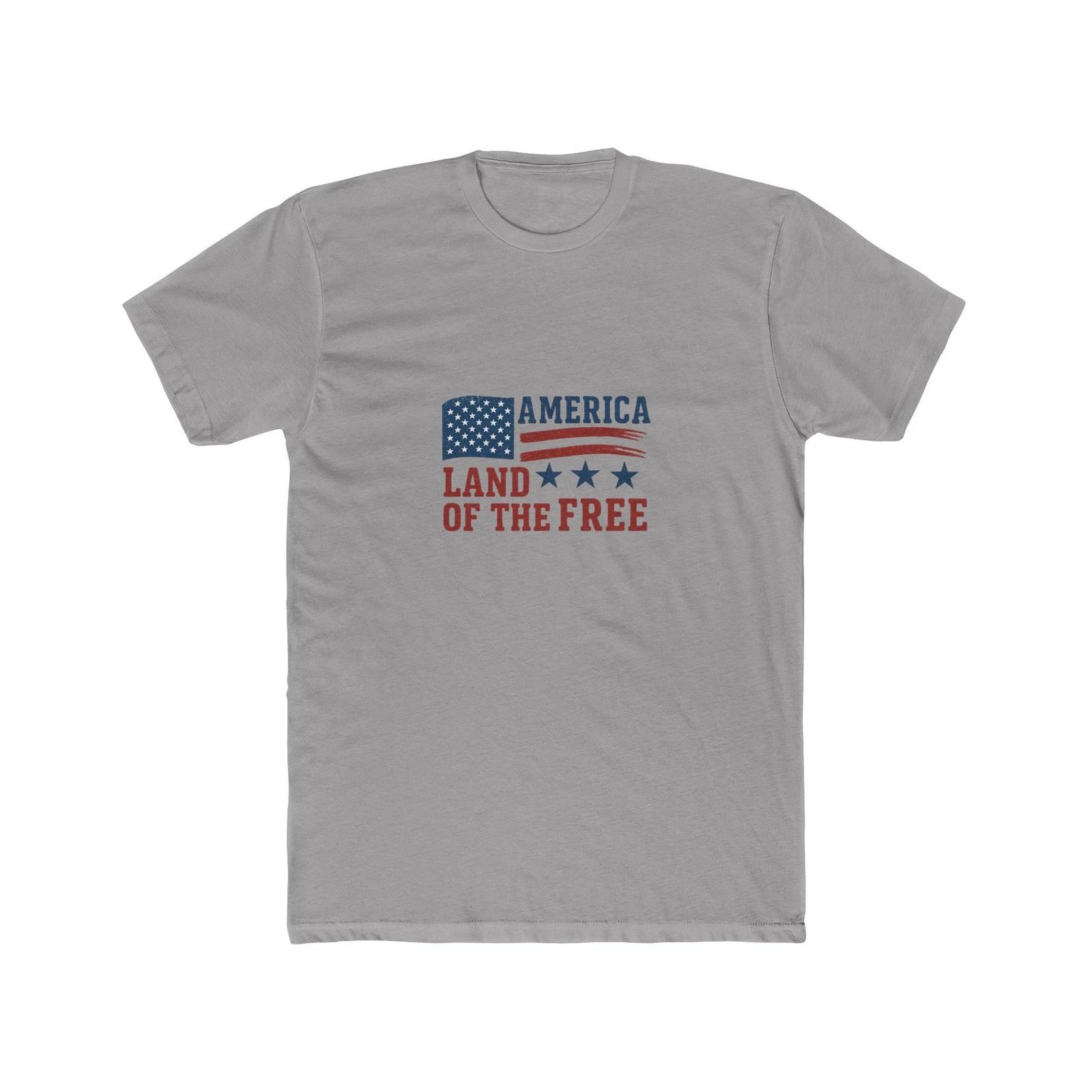 America Land of the Free Patriotic T-Shirt L