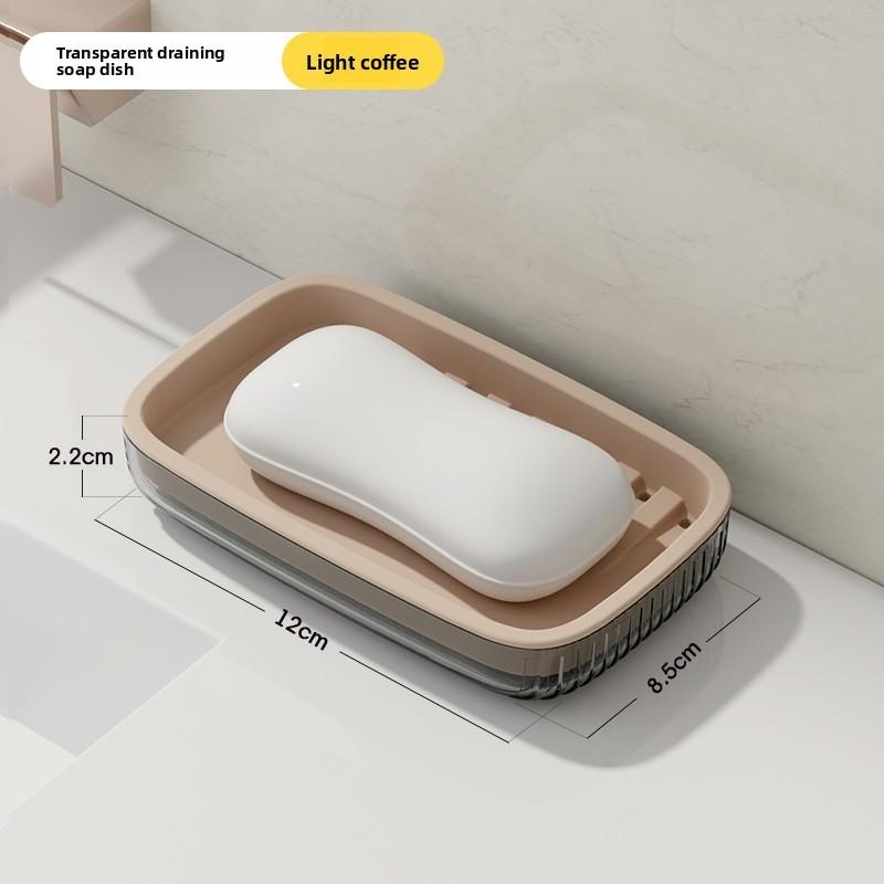 Pet Material Wall Mount Soap Dish With Drainage For Bathroom And Kitchen Use