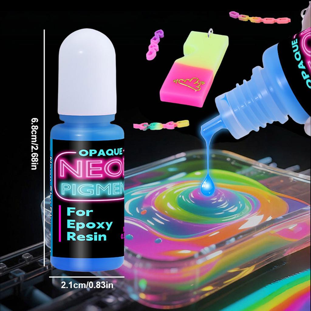 Thick Resin Coloring Pigment High Concentration UV Stable Dye with Cap Bottle 10ML Capacity Suitable for Art