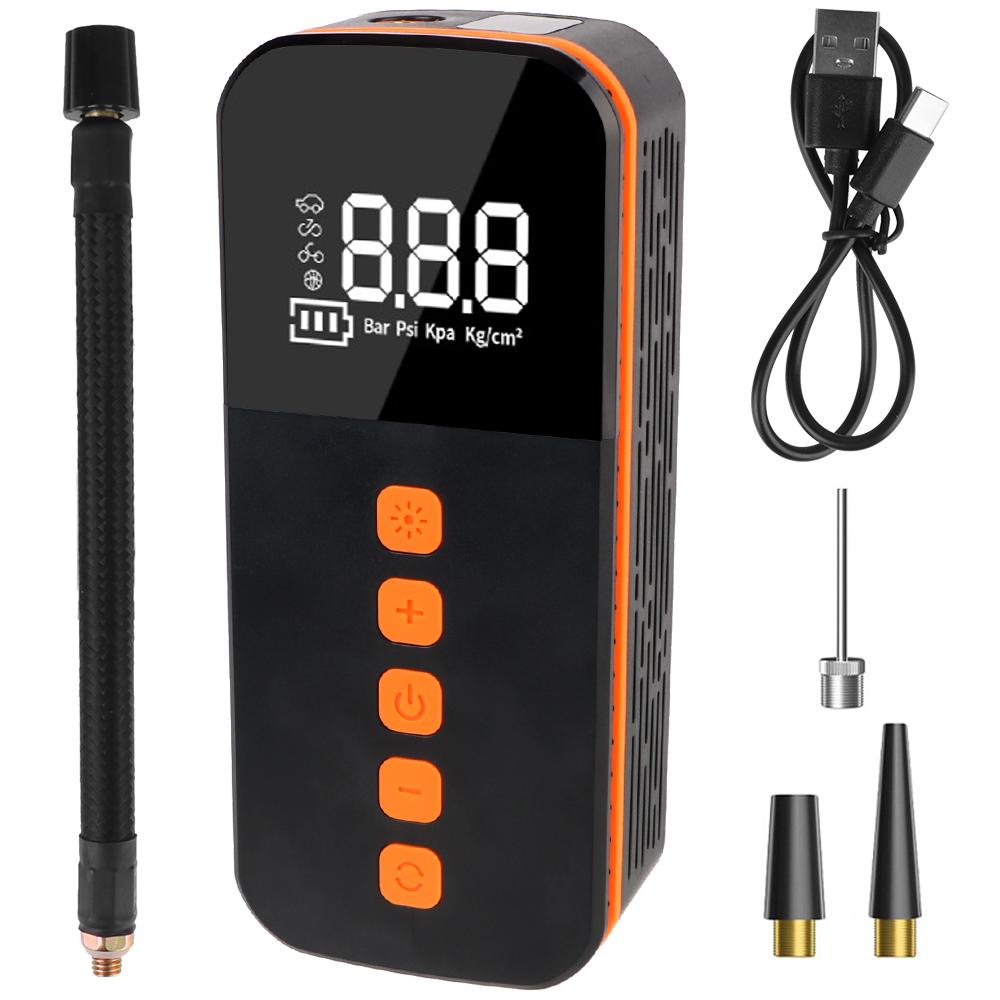 

Цифровой ЖК-дисплей Портативный манометр для шин Портативный насос для накачивания 17 л/мин Воздушный компрессор со светодиодной подсветкой Беспроводной насос для накачивания шин чёрный