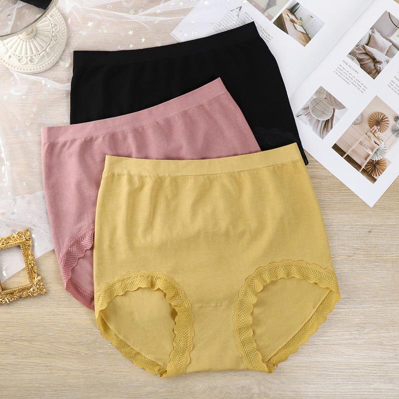 Seamless Panties High Waist Women's Briefs for Weight 100kg Large Size Underpants Solid Color Boyshorts
