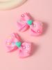 2PCS New Cute Princess Fashion Solid Heart Bow Lovely Girls Hairpins Children Headwear Hairgrip Hair Clips Hair Accessories