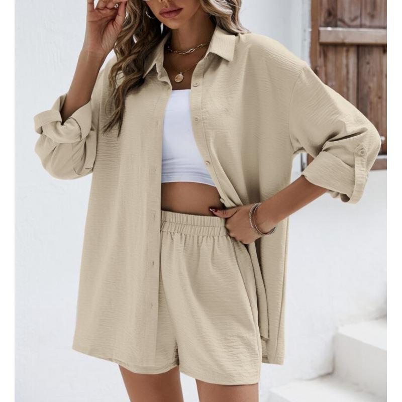 JPNTKY Women's Fashion Casual Short Sleeve POLO Neck Pants Suits