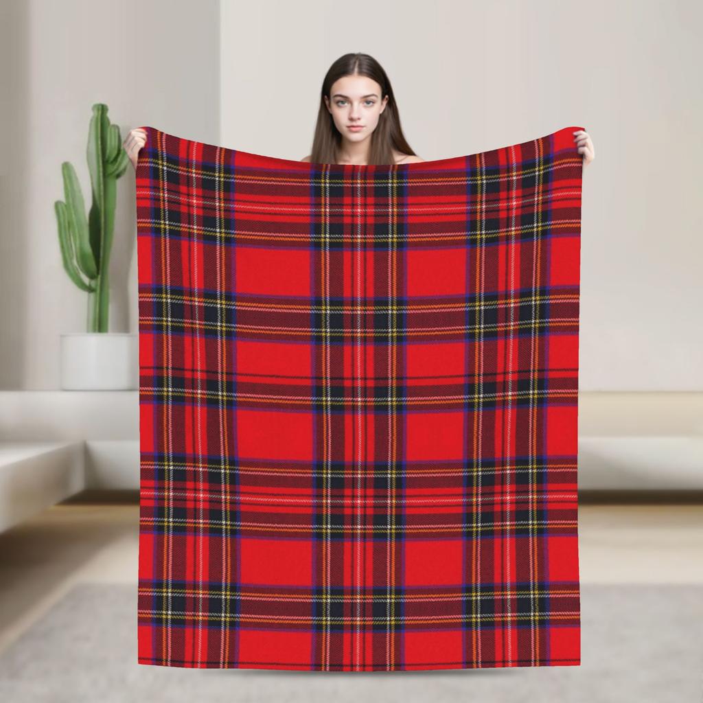 Christmas Brodie Dress Tartan Plaid Blanket Flannel Summer   Multifunction Soft Throw Blankets for Bedding Car Bedspread