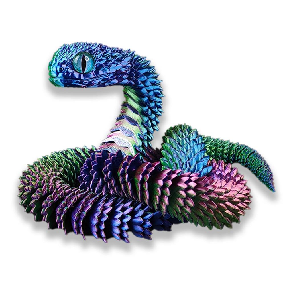 30cm 3D-printede slangeleker Morsomme printede dyr Slange Jul Nyttår Håndverk Ornament Simuleringsdyr Hjem Skrivebordsornament