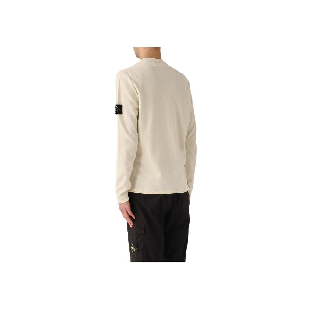 STONE ISLAND Ss25 Logo Crew Neck Long Sleeve Sweatshirt Men Sweatshirt Off-White K1S1551000-62S00B9-V0093