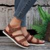 2024 New Women Summer Soft Flat Sandals Woman Buckle Strap Female Casual Sandales Ladies Outdoor Solid Beach Shoes Sandalias