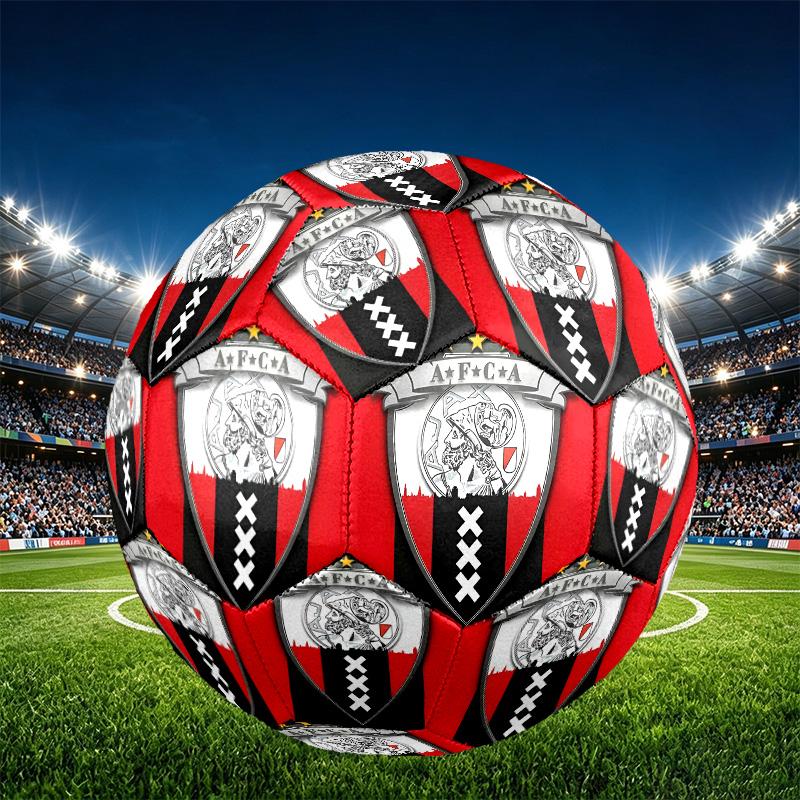 Fotbalový míč Ajax Print Velikost 5, PU Odolný proti opotřebení pro zápasový trénink a každodenní praxi, Dárek k narozeninám pro fotbalové fanoušky
