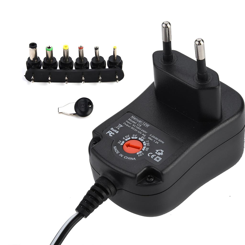 3 12V Adjustable Voltage Power Supply 12W Adapter 1.2A Output