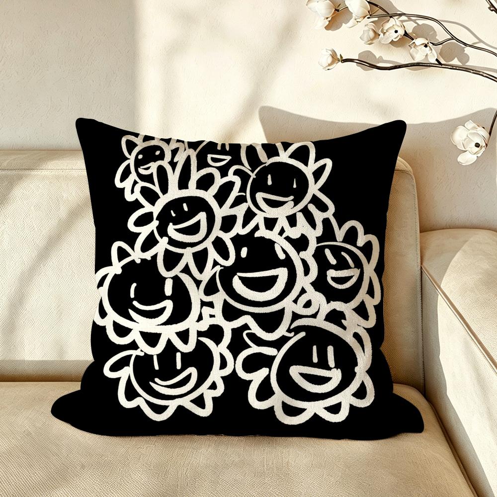 Artist MMurakami TTakashi Cushion Cover Pillow Case Antidustmite Pillowcase Silky Short Plush Sofa Cushion Cover Hot
