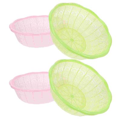 4 Pcs Fruit and Vegetable Washing Basket Rice Pot Sieve Basin Collapsible Laundry Baskets Colander