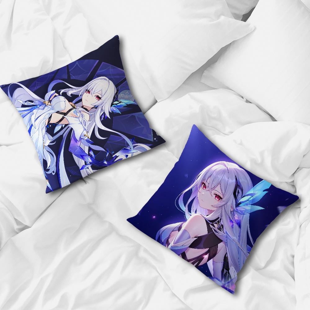 Game Genshin Impact Skirk cushion cover Pillow Case Square Cushion Room Bedroom Headboard Sofa Living Backrest Nap Time