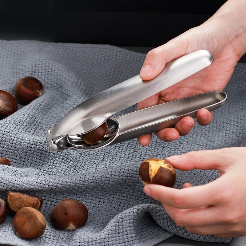 Chestnut Opener Nutcracker Clip 304 Stainless Steel Walnut Pecan Filbert Macadamia Pistachio Nut Cutter Knife Kitchen Gadgets