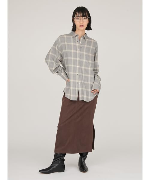 Emi Check Gray Women's Overshirt, 13WFB254049,