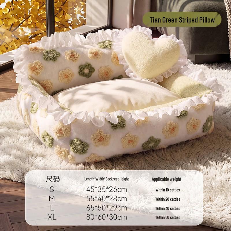 L-shaped Cooling Quilted Dog and Cat Mat with Backrest for All Seasons