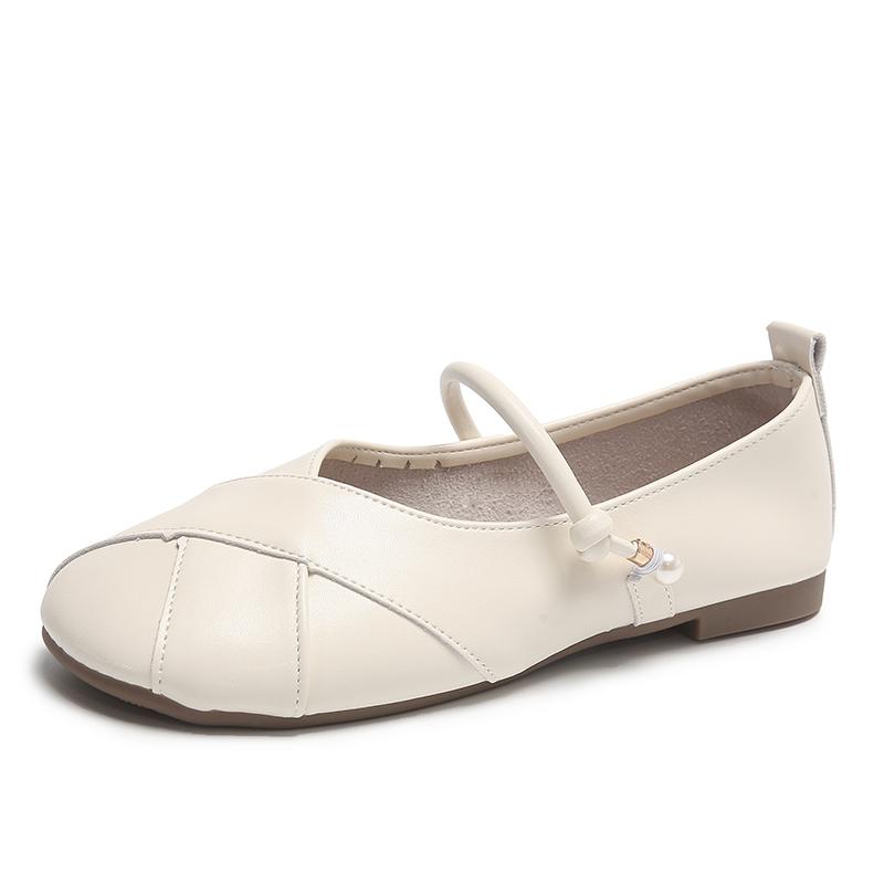 

Осенние повседневные туфли Мэри Джейн с круглым носком, однотонные, с ремешком на пряжке, женская обувь на распродаже 2024 года, брендовые мелкие новинки, балетки 40 бежевый