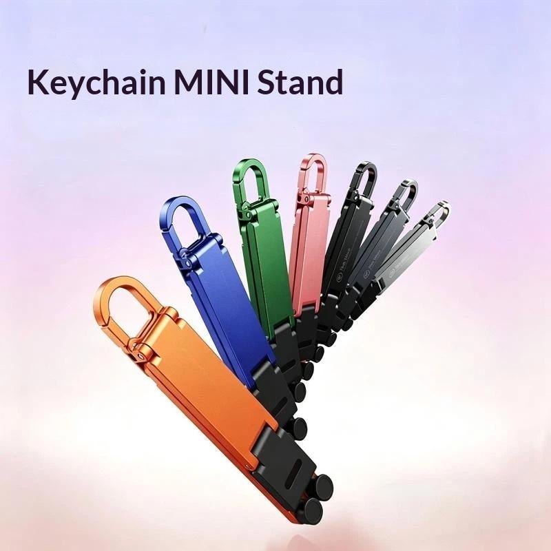 Mini Foldable Keychain Phone Stand Multi-Angle Adjustable Lightweight Hands-Free Cell Phone Holder For Travel Desk