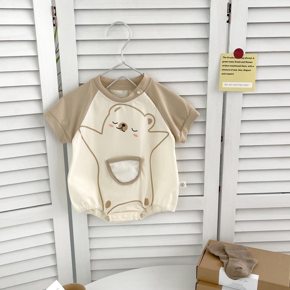 Korean Style Cartoon Baby Jumpsuit & Diaper Cover - Cute Summer Romper for Boys & Girls