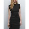 Za2025 Summer New Product Women clothes Temperament Waist Hugging Mid-Length Sleeveless Dress Black Dress 06648589 800