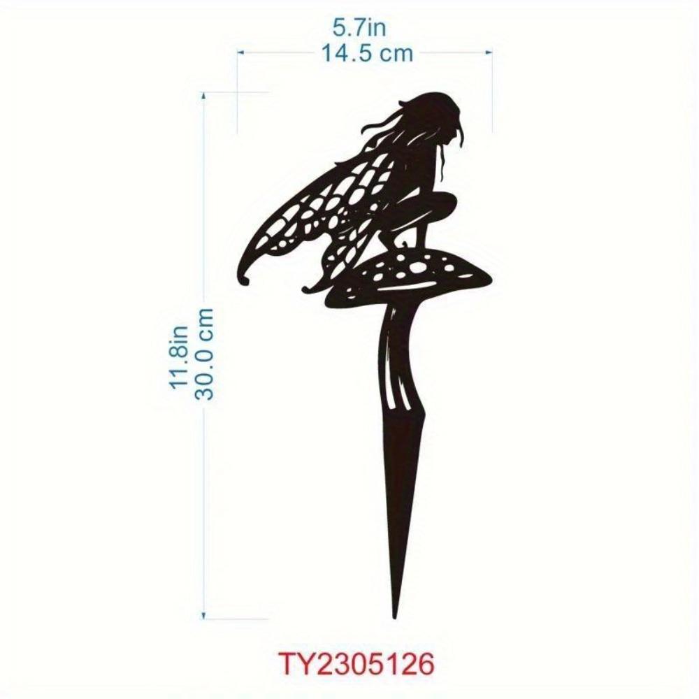Trendy Metal Pixie Garden Sculpture for Patio Lawn Yard and Wall Decor