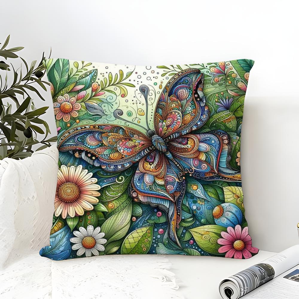 Natural Animal And Colorful Floral Decorations Pillow Case Linen Pillow Case Sofa Home Decor Cushion Cover Cushion Cove