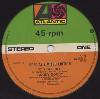 

12inch Record GOODY GOODY - #1 Dee Jay LV3 Atlantic 1978 UK Soul/Funk Used