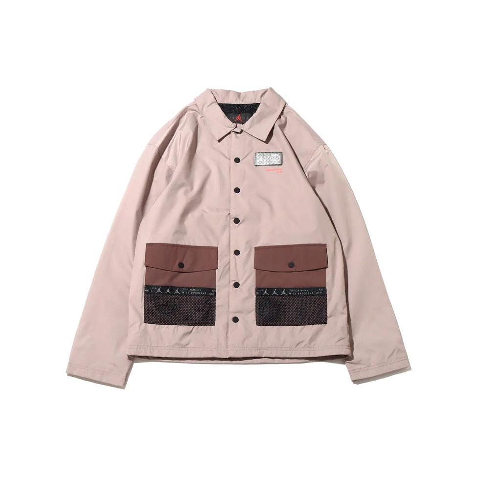 Men s Air Jordan x Paris Saint-Germain Series Alphabet Printing Logo Label Big Pocket Jacket Brown DM3105-010 S